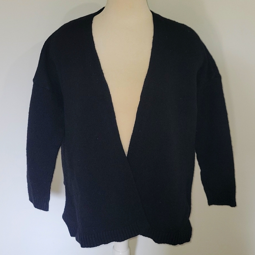 Ann Taylor LOFT Cotton/Wool Blend Open Cardigan
